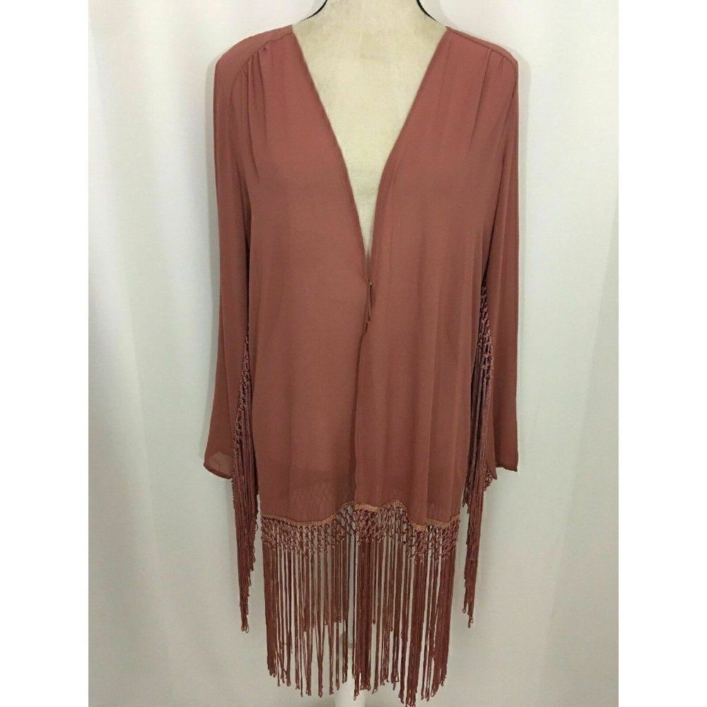 Cotton Candy Mauve Long Sleeve cardigan shawl